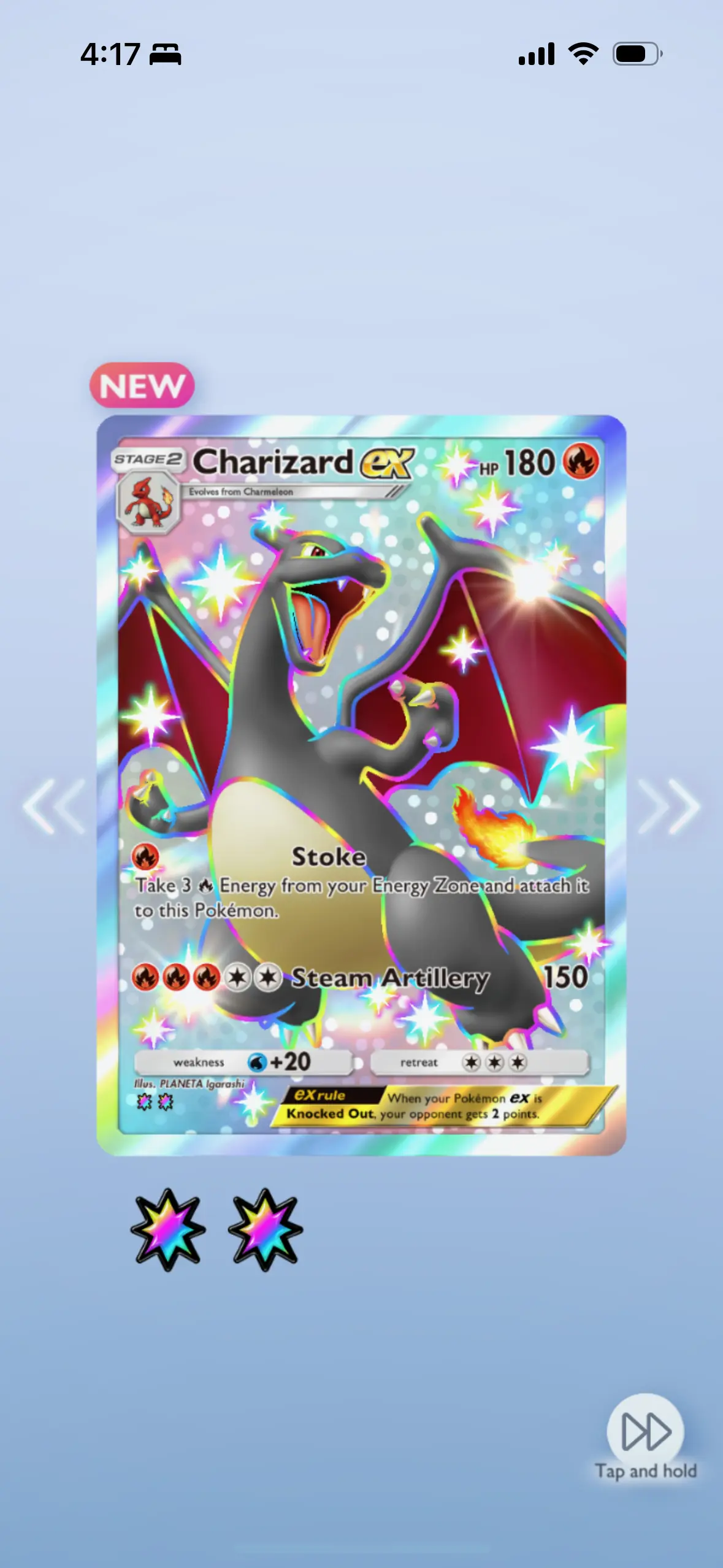 Shiny Charizard in Pocket TCG